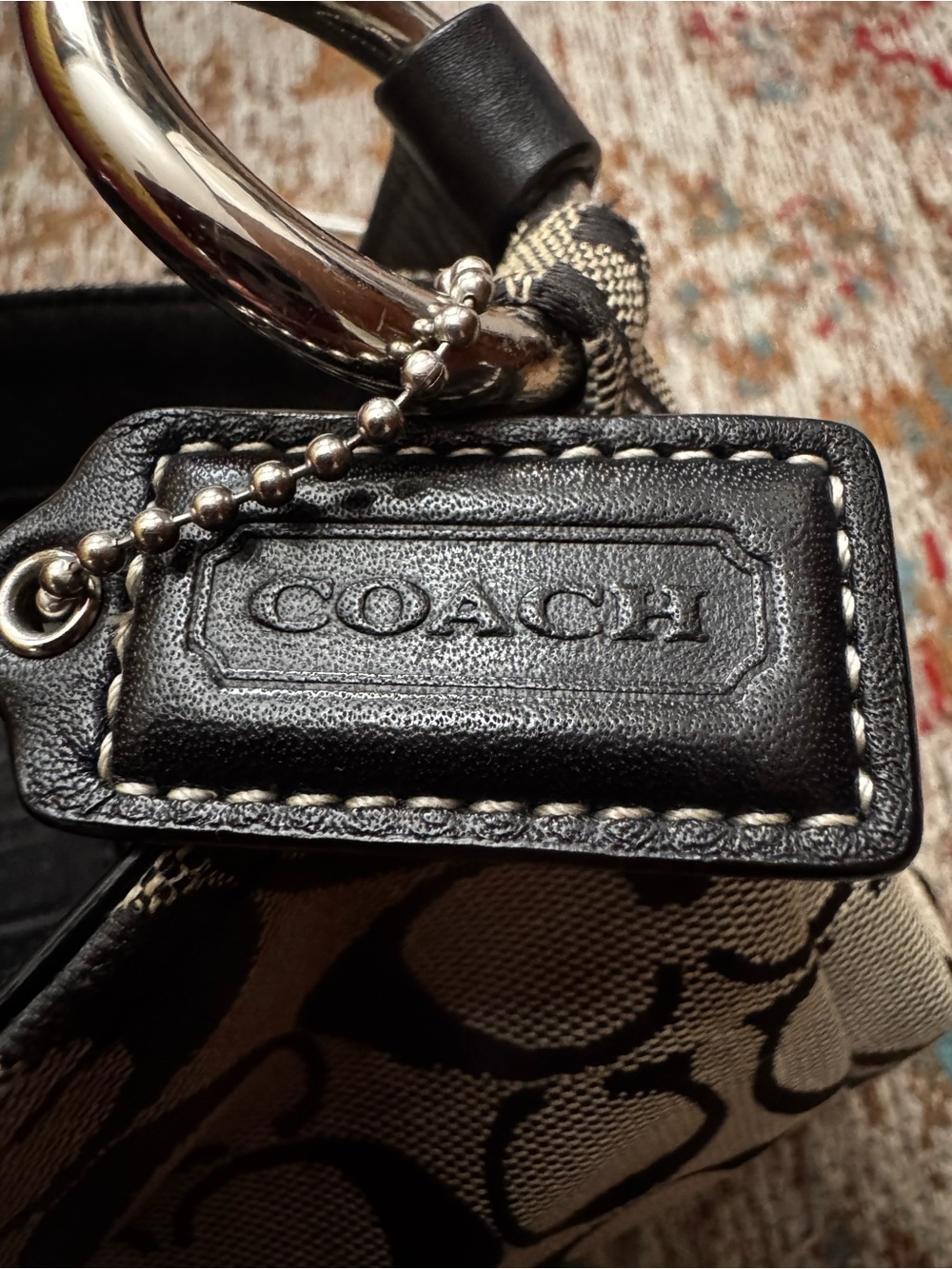 Coach Hamptons signature clip satchel black and gray with silver hardware - Picture 8 of 10